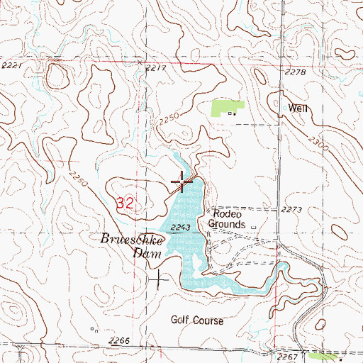 Topographic Map of Brueschke Dam, SD