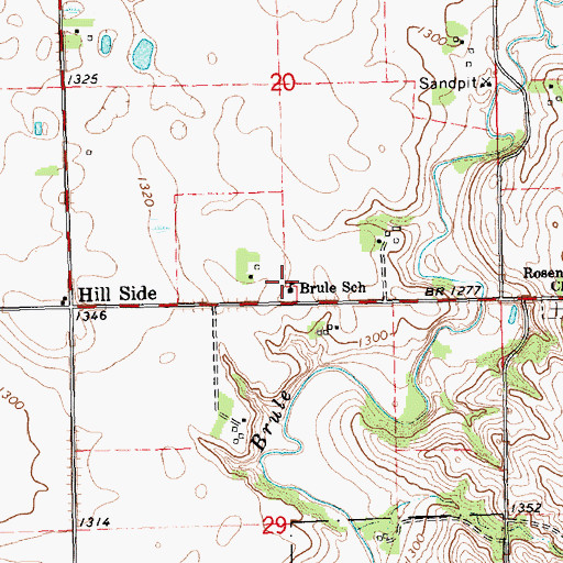 Topographic Map of Brule School, SD
