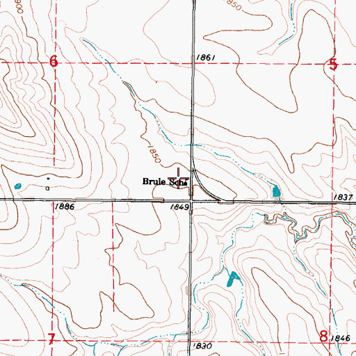 Topographic Map of Brule School, SD