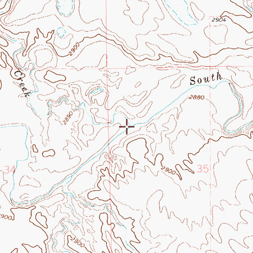 Topographic Map of Brush Creek, SD