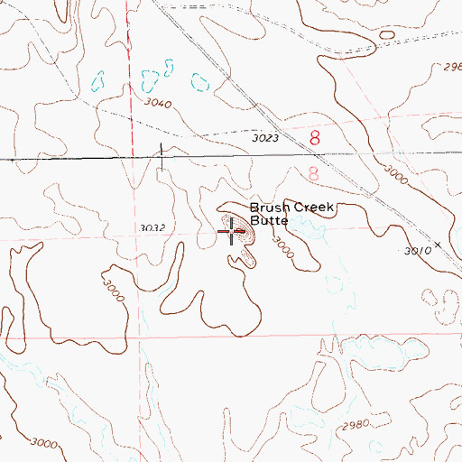 Topographic Map of Brush Creek Butte, SD