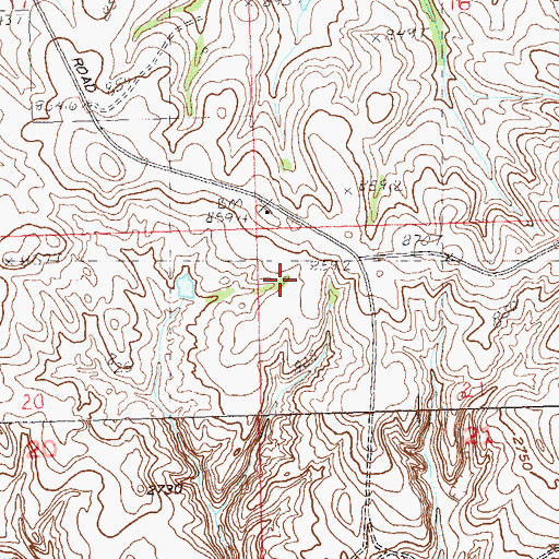 Topographic Map of Brushy School, SD