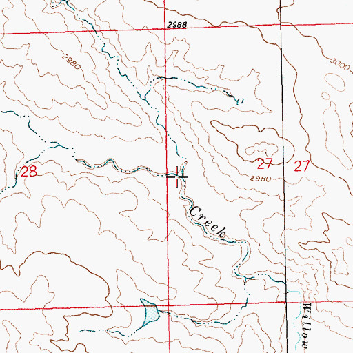 Topographic Map of Buck Pasture Creek, SD