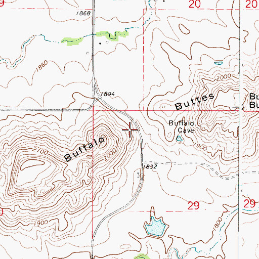 Topographic Map of Buffalo Buttes, SD