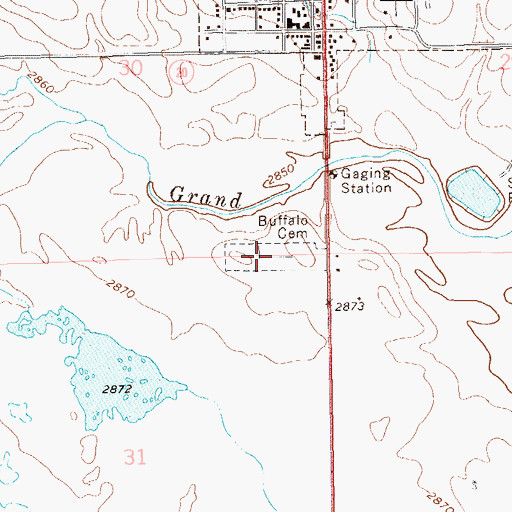 Topographic Map of Buffalo Cemetery, SD
