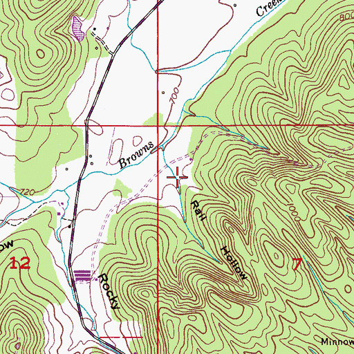 Topographic Map of Rail Hollow, AL