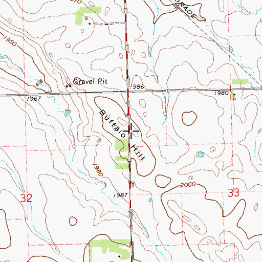 Topographic Map of Buffalo Hill, SD