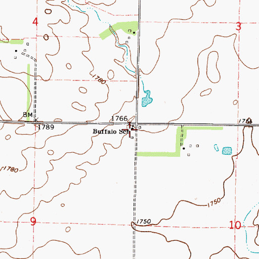 Topographic Map of Buffalo School, SD