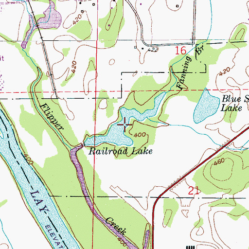 Topographic Map of Railroad Lake, AL