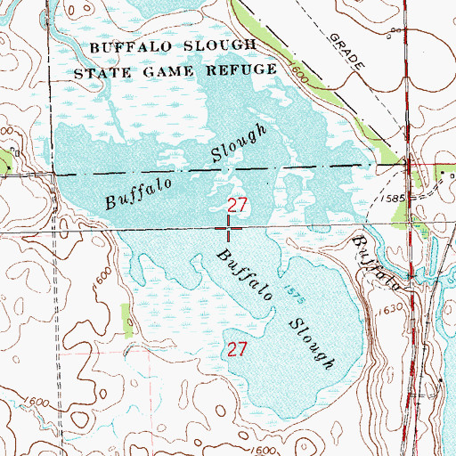 Topographic Map of Buffalo Slough, SD
