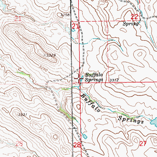 Topographic Map of Buffalo Springs, SD