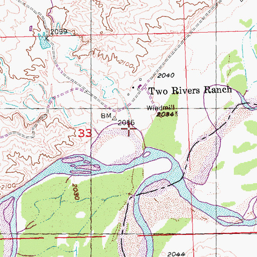 Topographic Map of Bull Creek, SD