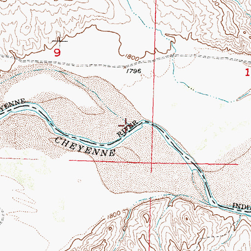 Topographic Map of Bull Creek, SD