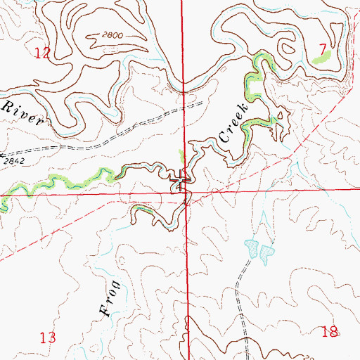 Topographic Map of Bull Creek, SD