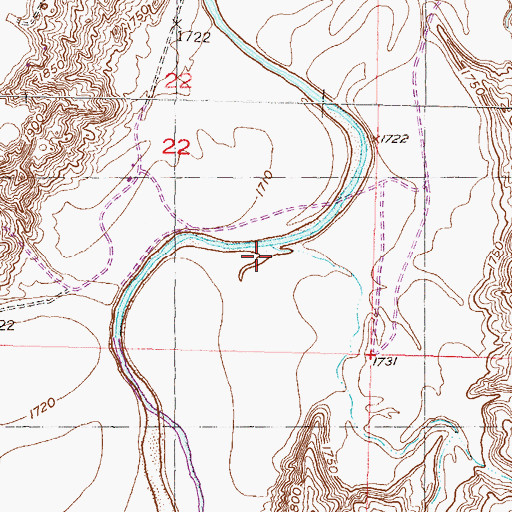 Topographic Map of Bull Creek, SD