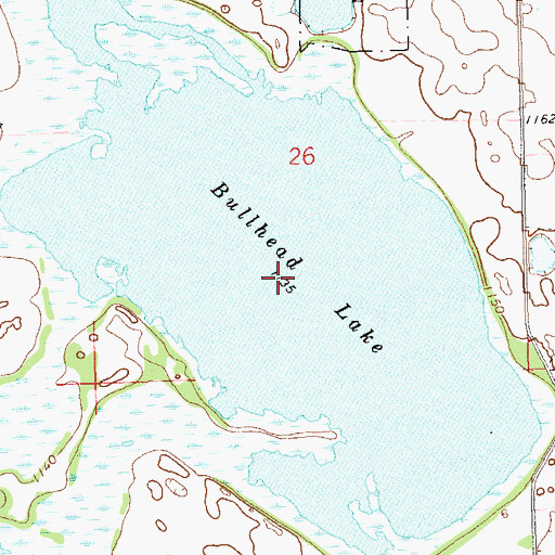 Topographic Map of Bullhead Lake, SD