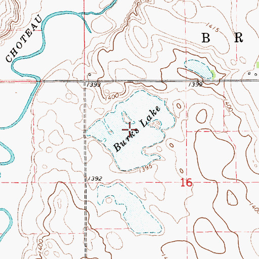 Topographic Map of Burks Lake, SD