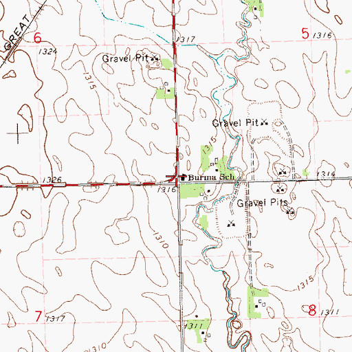 Topographic Map of Burma School, SD