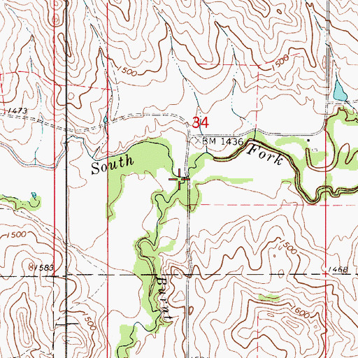 Topographic Map of Burnt Rock Creek, SD