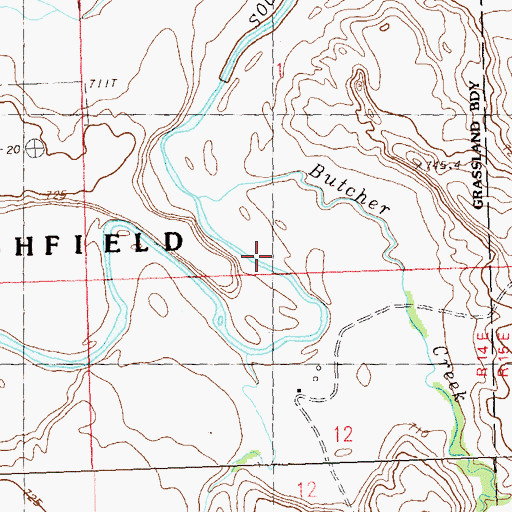 Topographic Map of Butcher Creek, SD