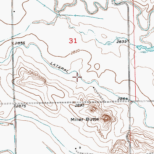 Topographic Map of Butte Lateral, SD