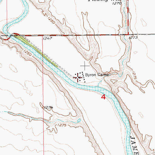 Topographic Map of Byron Camp, SD