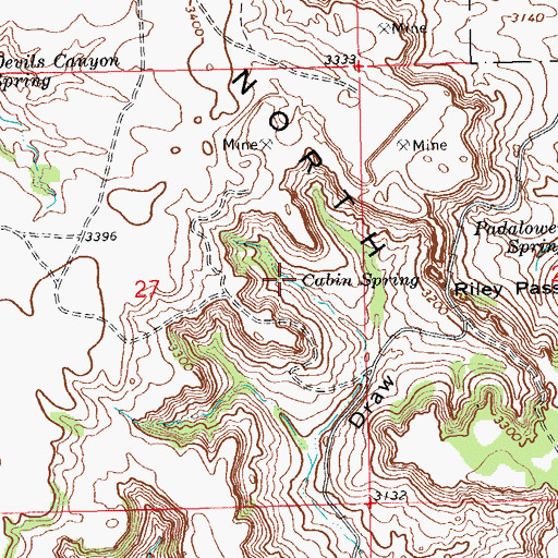 Topographic Map of Cabin Spring, SD