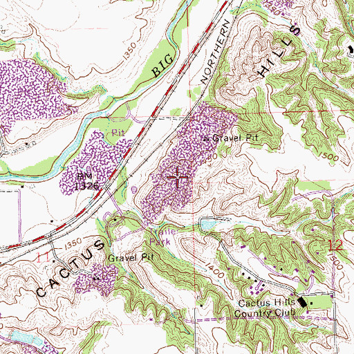 Topographic Map of Cactus Hills, SD