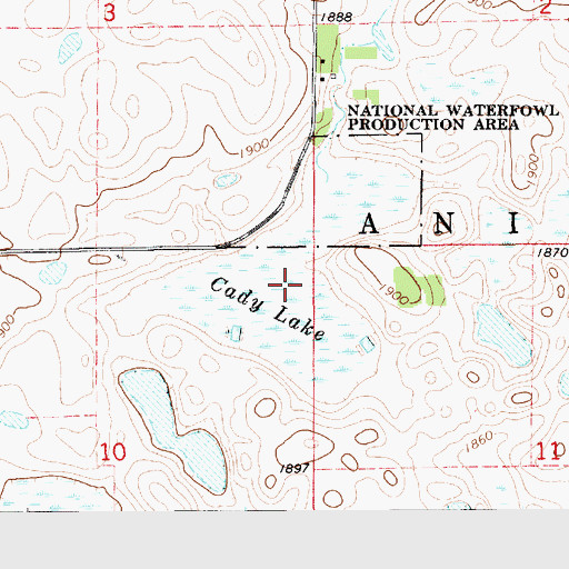 Topographic Map of Cady Lake, SD