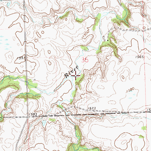Topographic Map of Caine Creek, SD