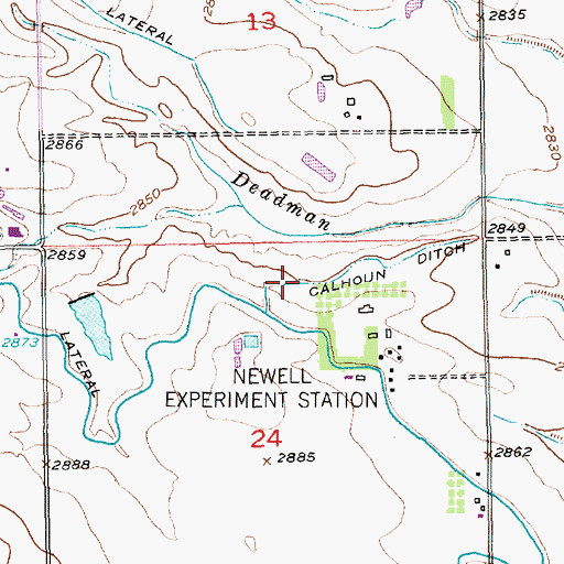 Topographic Map of Calhoun Ditch, SD