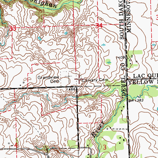 Topographic Map of Calvary Cemetery, SD