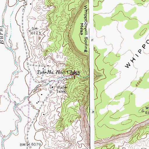 Topographic Map of Toh Ha Hao Cheen, AZ