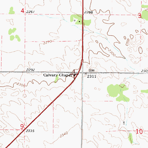 Topographic Map of Calvary Chapel, SD
