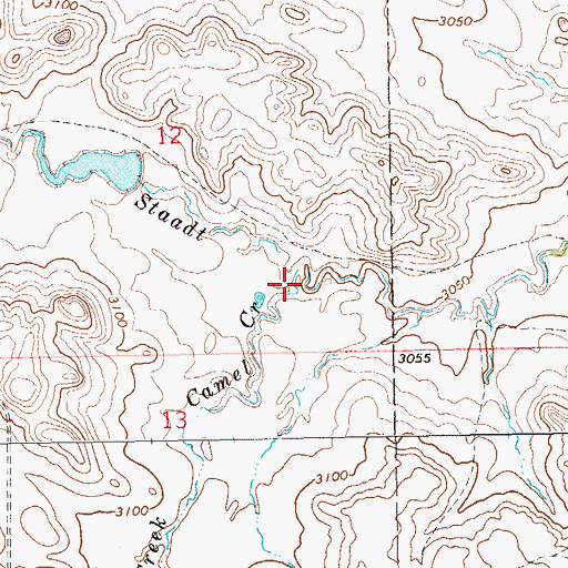 Topographic Map of Camel Creek, SD