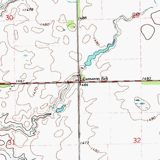 Topographic Map of Cameron School, SD