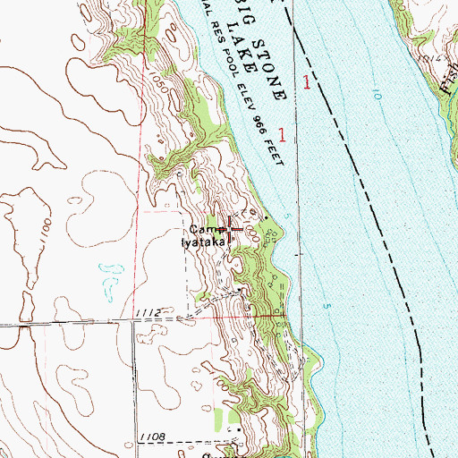 Topographic Map of Camp Iyataka, SD