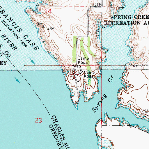 Topographic Map of Camp Koda, SD