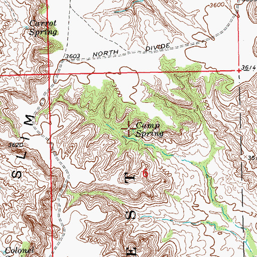 Topographic Map of Camp Spring, SD
