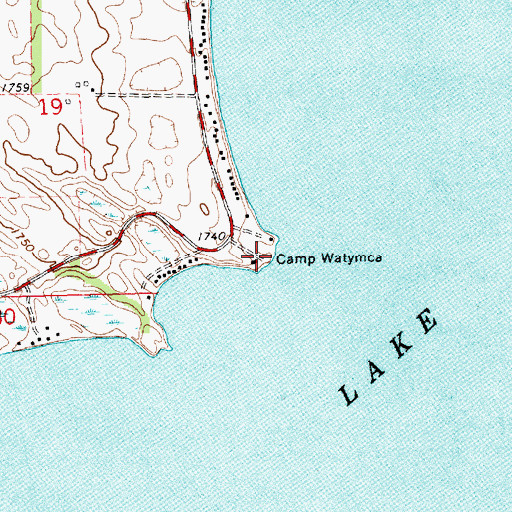 Topographic Map of Camp Watymca, SD