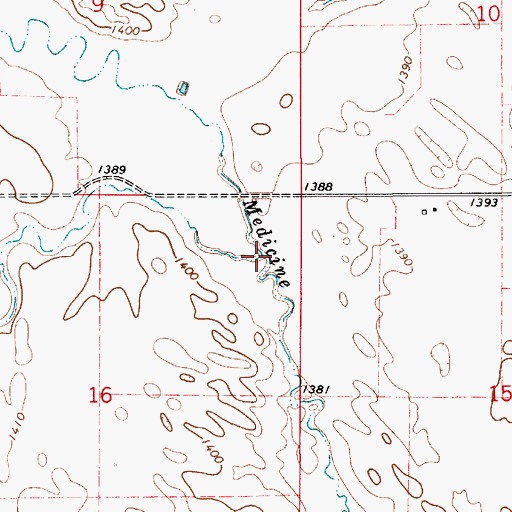 Topographic Map of Campbell Creek, SD