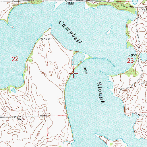 Topographic Map of Campbell Slough, SD