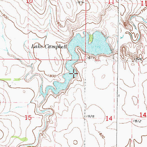 Topographic Map of Lake Campbell, SD