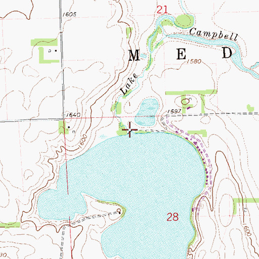 Topographic Map of Lake Campbell, SD