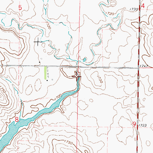 Topographic Map of Cane Creek, SD