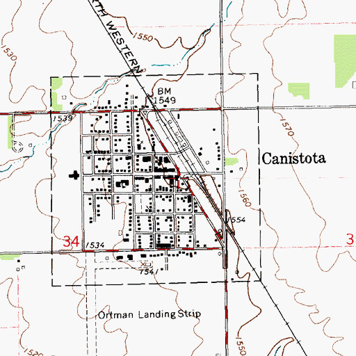 Topographic Map of Canistota, SD