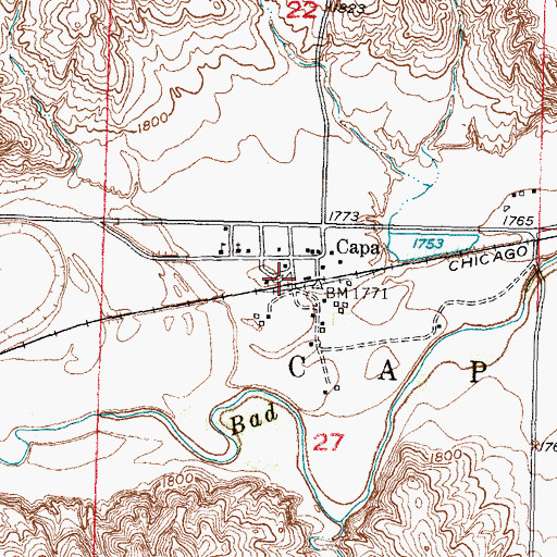 Topographic Map of Capa, SD