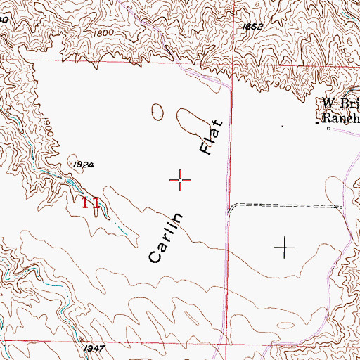 Topographic Map of Carlin Flat, SD