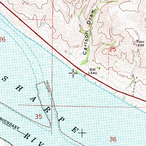 Topographic Map of Carlson Draw, SD