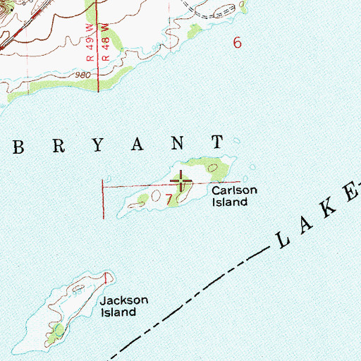 Topographic Map of Carlson Island, SD